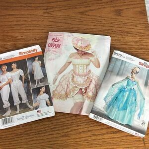 Set of 3 Costume Patterns Civil War  Firefly Path  & Bouquet Du Fleur All new